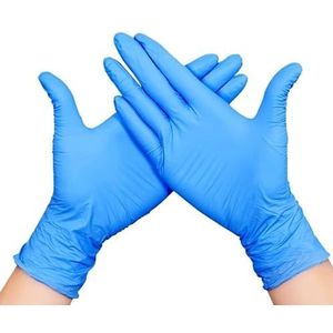 90/60/30 stuks wegwerpblauwe handschoenen, waterdicht, geschikt for keuken, kappers, schoonheid, tatoeages(Blue90PCS,XL)