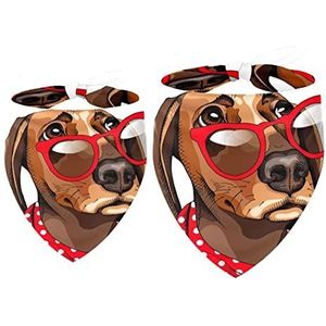 2 Pack Hond Bandana Rode Zonnebril Met Stippen Polka Hond Meisje Jongen Slabbetjes Hond Sjaal Hoofddoek Accessoires Voor Kleine Medium Grote Honden Puppy Kat Huisdier