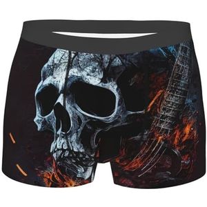 501 Schedel Muziek Rock Heavy Metal Vlam Vintage Heren Sport Ondergoed Rekbaar Ondergoed Sneldrogende Sport Undershorts Antibacteriële Boxer Slip, Boxer Slips 1313, XL