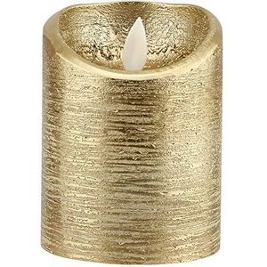 Kaarslicht - Led vlamloze kaarsen swingende vlam elektrische kaarslichten bruiloften werkt op batterijen voor cadeau en decoratie, (7,5 x 15 cm) goud