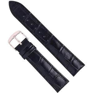 dayeer Dames heren lederen horlogeband voor Tissot horlogeband Polsband voor DW-band vervanging (Color : Black black-Rosegold, Size : 22mm)