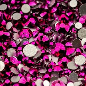 SS6-SS20 Mixformaat Glazen Strass Kristal Flatback Glitter Steen Nail Art Accessoires DIY Decoratie-Metallic Fuchsia-Mixformaat (20g)