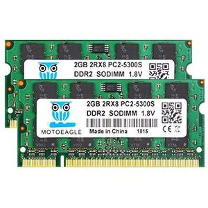 4GB (2x2GB) PC2 5300 SODIMM RAM DDR2 667MHz 2Rx8 2GB DDR2 5300s PC2 666MHz werkgeheugen 200-pin CL5 1,8V notitieboek voor iMac, Mac Mini, MacBook, MacBook Pro, Intel