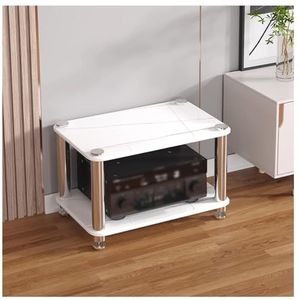 KUANGGE HiFi Racks1 2 3 4 Tier Kleine Stereo Kast Media Stands Voor Woonkamer, TV Audio Video Rack Component Toren Hoek Entertainment Plank, Game Console Opslag Unit Luidspreker Versterker CD Recor