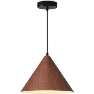 LANGDU Aluminium Matte Lampenkap Minimalistische Kroonluchter Moderne Metaal Imitatie Houtnerf Hanglamp E27 Basis - Binnen Hangend Plafond Verlichtingsarmatuur for Keukeneiland Studeerkamer Woonkamer