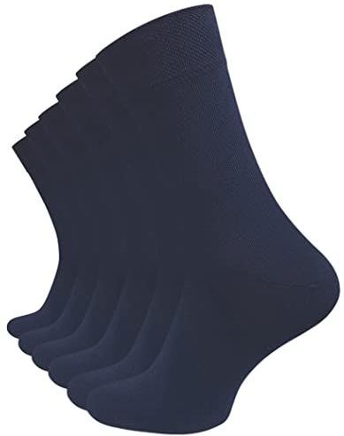 VCA - Diabetische Herensokken - Donkerblauw - 6 Paar - Katoen - Zonder Elastische Tailleband