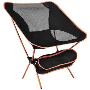 Lichtgewicht viskruk, draagbare klapstoel, visstoel met verstelbare poten, opvouwbare campingstoel met gaasrug en schouderband (Color : Orange)