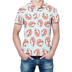 Kleurrijke garnalen heren shirt met korte mouwen golfshirts normale pasvorm tennis T-shirt casual zakelijke tops