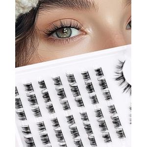 Lash Clusters Cat Eye Extension Nertsen Individuele Cluster Lash Pluizige DIY Pre-styled Cateye 8 Paar # 24