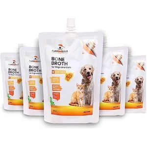 FurrMeals Ready to Serve Chicken Bone Broth | Gravy/Wet Dog Food | Treat for Dogs and Cats | 300ml x Pack of 5 | Joint Health Natural Supplement