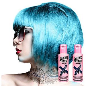 2x Crazy Color Semi-permanente haarkleur 100ml (Blue Jade - Blauw)