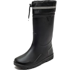 Wjnvfioo Mode Mannen Lange Regenlaarzen Werk Waterdichte Beschermende Effen Kleur Regenlaarzen Mannen Outdoor Werk Rubber Laarzen