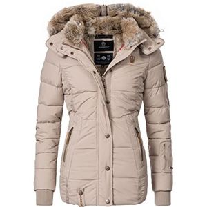 MARIKOO winterjas voor dames, gewatteerde jas, Nekoo, XS-XXL, beige, S