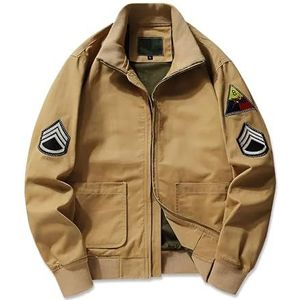 Militaire Air Force Flight Jacket voor heren, lente, herfst, veelkleurig, katoen, lichtgewicht jas, Camel Bruin, XL