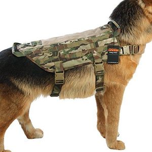 EXCELLENT ELITE SPANKER Tactische Hondentuig Nylon Molle Patrol Militaire Training Hondenvest Harnas Kleine Medium en Grote Honden (MCP-L)