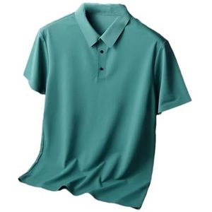 Heren T-shirt Zakelijk Effen Kleur Halve Mouw Shirt Mannen Casual Ademend Polos Shirt, 3, XS