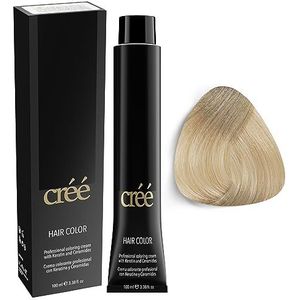 Créé Professional Permanent Hair Color met Keratine en Ceramiden - Voor Langdurige Kleuring, Gezond en Sterk Haar - Premium Kwaliteit 100ML (Lightest Ash Blond 10.1, Ash)