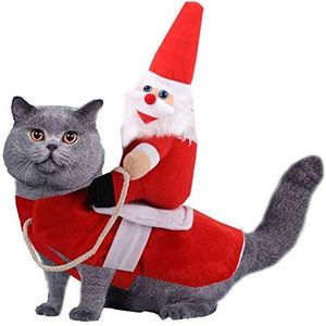 Yodensity Kerstmis Running Santa Pet Kostuum, Kerstman Rijden op Hond Kostuum Slee Auto Pet Outfits Kleding voor Party Dress Up Festival Cosplay Kostuums (S)