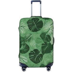GFLFMXZW Reisbagage Cover Groene Tropische Bladeren Koffer Covers Voor Bagage Mode Koffer Protector Past 18-32 inch Bagage, Zwart, Small