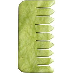 Gua sha Schraper Board Natuurlijke Jade Steen Kam Gouache Schraper Guasha Jade Massager voor Hoofd Hoofdhuid Steen Gua Sha Schraper Gezichtsmassage Tool Haarverzorging Massage Tool Set (kleur: Groen 1 stuks)