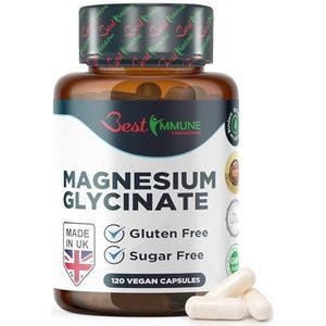 Verbeterde magnesiumglycinaat formule 1000 mg per portie Premiumkwaliteit 120 Veganistische capsules Hoogste biologische beschikbaarheid Natuurlijk product