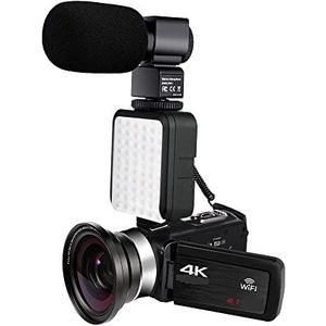 Videocamera Vlogcamera Recorder 4K UHD Digitale Video Camera for Vlog 18X Camcorder Live Streaming Camera Draaien LCD Touch Screen 48MP recorder(No SD Card,NA-U600-LT)