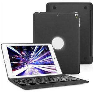 HEUCYL Keyboard Case for iPad 9,7"" 2018 (6e Generatie) 2017 (5e Generatie) iPad Pro 9,7 iPad Air 2 & Air 1 Met 135° Draaibaar Scherm, Afneembare Bluetooth Toetsenbordfolio Harde Hoes,zwart
