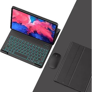 Hoes Met Toetsenbord Voor Lenovo Tab P11 2e Generatie 11,5"" 2023 (TB350FU/TB350XU), Magnetisch Afneembaar Toetsenbord Met Achtergrondverlichting In 7 Kleuren Dunne Hoes, Met Muis,zwart