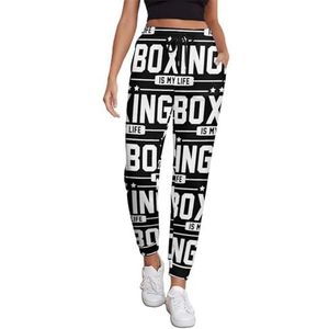 Boxing Is My Life Joggingbroek Voor Vrouwen Hoge Taille Joggers Casual Lounge Broek Met Zakken Voor Workout Running