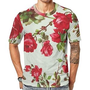 Vintage Rose Heren Korte Mouw Grafisch T-shirt Ronde hals Print Casual Tee Tops XL