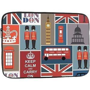 Engeland Symbolen Laptop Sleeve Case Waterdicht Schokbestendig Notebook Case Cover Mode Aktetas Tas Lichtgewicht Computer Tas voor Vrouwen Mannen 15 inch