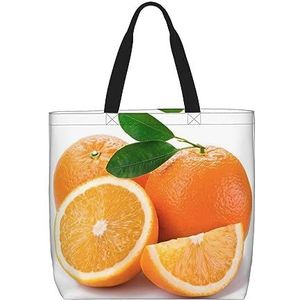 FRGMNT Oranje Print Tote Bag Voor Vrouwen, Casual Rits Tote Mode Schouder Handtas Hobo Tas Met Zakken, Oranje, Eén maat
