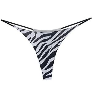 1 Stks Dames Katoenen Slipje Sexy Zebra Patroon T-Back Thong Lage Taille Bikini Ondergoed G-String Onderbroek Lingerie Sport Slips, Zebra, L