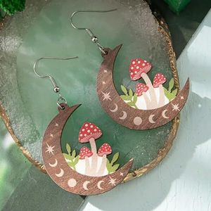Vintage Boheemse stijl gotische paddestoel decoratieve hoepel oorbellen Niche legering sieraden creatieve geschenken voor vrouwen meisjes