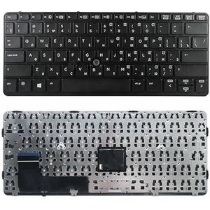US/RU laptoptoetsenbord VOOR HP voor EliteBook 820 G1 G2 720 725 met zilveren frame puntverlichting(RU Black No backlit)