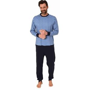 Normann Care Verzorgingspak voor heren, lange mouwen, eendelige pyjama met ritssluiting op rug en pijpen, blauw, S