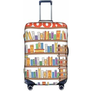 OPSREY Giraffe en olifant bedrukte koffer cover reizen bagage mouwen elastische bagage mouwen, Grappige boekenplanken collectie en ladder, L