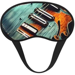 Slaapoogmasker voor dames en heren, zacht, comfortabel slaapmasker, verduisterend, slaapoogbedekking voor reizen, yoga, dutje, werk, muzikale gitaarpatronen