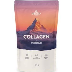 Grizzly Foods • Collageen poeder (1 x 500 g) • 100% zuiver en natuurlijk • Optimale biologische beschikbaarheid • zonder toevoegingen • Ideaal voor huid, haar en gewrichten • Smaakneutraal en