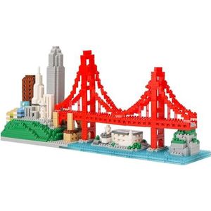 Micro Block San Francisco City Series Skyline Architectuur Golden Gate Bridge Bouwsteen Speelgoed Meisjes Jongens Volwassen Verjaardagscadeau (1610PCS) Compatibel met lego