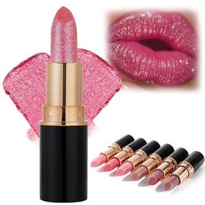 Diamond Glitter Lipstick, Langhoudende Roze Metallic Glitterlipstick, Diamond Nude Shimmer Lipgloss, Lichtgewicht Hydraterende Formule (03#)