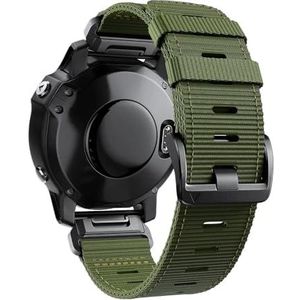 22 26 mm nylon band geschikt for Garmin Tactix 7 Pro/Fenix ​​7/7X Pro Quick Fit horlogeband for Tactix 7/AMOLED/Delta/Quatix 7X/5/6 armband (Color : Green-01, Size : QuickFit 26MM)