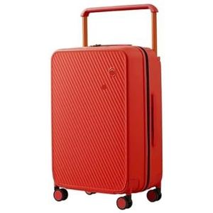 Koffer Koffer met breed handvat, 24 inch, reisbagage, rollende wielen, dames, heren, 20 inch, handbagage, harde zijkant (Color : Red, Size : 20inch)