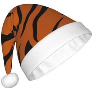ZaKhs Oranje tijger luipaard Print Kerstman Hoed Unisex Pluche Kerst Hoed Leuke Xmas Hoed Voor Nieuwjaar Feestelijke Party