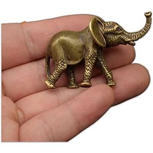 Desktop Messing Decoratie, Messing ornamenten, 2,1 inch messing olifant ornament metalen olifant standbeeld ambachtelijke olifant olifant ornamenten collectie for thee en huisdier set