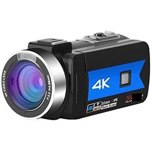 Videocamera Vlogcamera Recorder 56MP Digitale Camera's for Live Streaming Webcam 4K Vlog Video-opname Fotografische Camcorder Recorder Nachtzicht(No SD Card,BLUE)