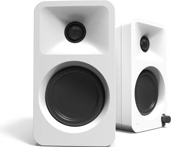 Kanto ORA 100W Powered Bi-amp Reference Desktop Computer Speakers w/Bluetooth 5.0 & USB-C | 100 Hz Crossover | Reference Quality Sound | Pair | White