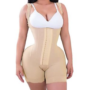 Women Fajas Colombianas High Compression Shapewear Bodysuit Adjustable 9 Steel Bone Corset Waist Trainer Shaper(Color:Nude,Size:L)