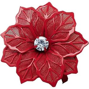 Servetring Elegante rustieke servetringenset for bruiloften, servetringen 60 stuks bloemen servetgesp tafeldecoratie servetring banket servetgesp gouden servetgesp - rood(Red)