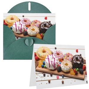 VTCTOASY Houten plank dessert print verjaardagskaart blanco wenskaarten met enveloppen bedankkaart grappige wenskaarten voor verjaardag bruiloft